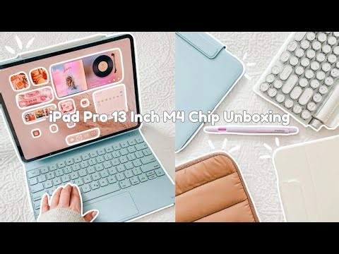 iPad Pro 13-inch M4 unboxing, customization, and cute accessories 🩷