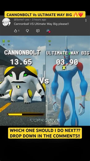 Cannonbolt Vs Ultimate Way Big🔥 Which one next?? #ben10 #ben10omniverse #ben10alienforce