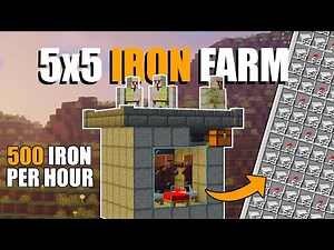 Minecraft EASIEST Iron Farm | 500 Iron Per Hour | 1.19/1.20