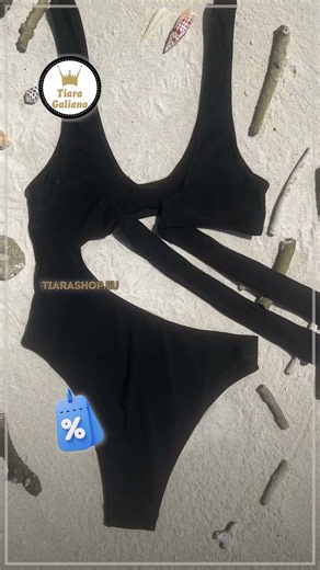 Black One Piece Swimsuit with Side Cutout, Size S TIARA GALIANO 774