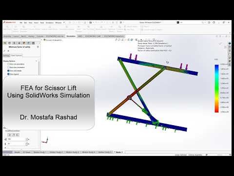 SolidWorks Simulation Tutorial | Scissor Lift FEA (Stress Analysis)