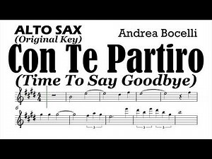 Con Te Partiro Alto Sax Sheet Music Backing Track Play Along Partitura
