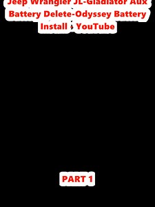 Jeep Wrangler JL-Gladiator Aux Battery Delete-Odyssey Battery Install - YouTube (1)