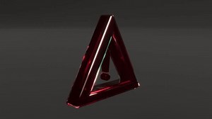 Exclamation caution color glass mark rotate endless 4k. 3D Illustration