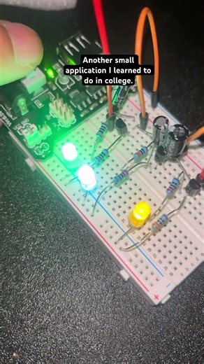A small and fun but simple application on my personal breadboard #circuit #electronics #mechatronics
