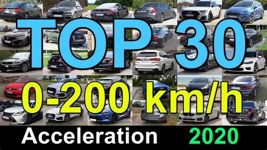 Top 30 accelerations on Test Drive Freak 2020