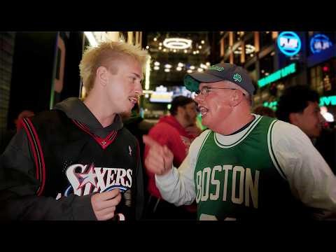 76ers Fan Trolls Boston Celtics Fans! (Jumped)