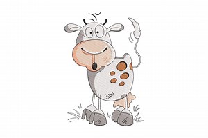 Happy Dairy Cow Embroidery Design, Funny Cow Machine Embroidery, 4 Sizes, Instant Download - Etsy Canada