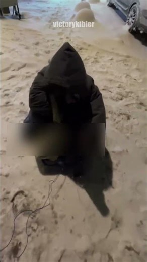 The man took a creative approach to the task of picking up a girl from the gym during a heavy sno...