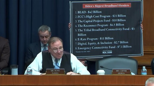 The Biden Administration spent over $42 Billion to deploy broadband under the BEAD Program. Over 3 years later, not a single inch of new fiber has been laid. Watch my remarks in the Energy & Commerce Committee Republicans Subcommittee on Communications and Technology, where I outline some of the most wasteful programs and how we can tackle this issue more efficiently. 🔽 | Congressman Neal Dunn, M.D.