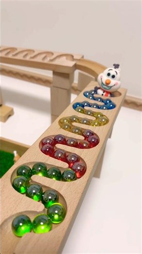 marble Run Race ASMR #333 Wooden Wave Course Colorful Marbles #marblerun #marblerunrace #asmr