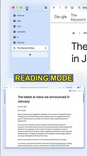 Google Chrome's New Features Vertical Tabs & Reading Mode