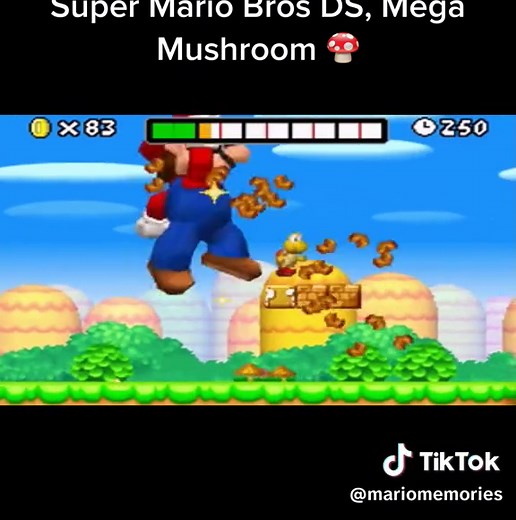 Super Mario Bros DS Mega Mushroom Power Up