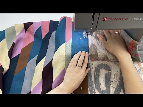 Transform your fabric scraps into a beautiful patchwork chair cover