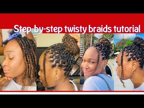 Step-by-step tutorial on how to make kinky twist braid , beginner friendly tutorial