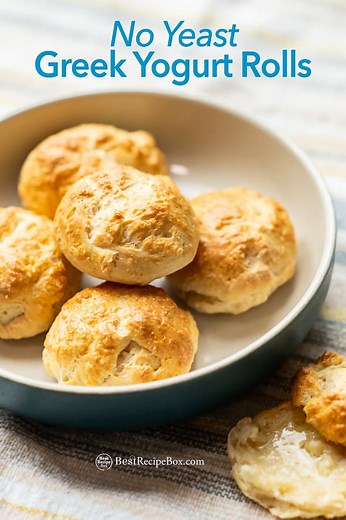 Greek Yogurt Rolls Recipe NO YEAST, Fluffy, Quick | Best Recipe Box