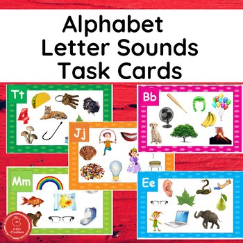 Alphabet Letter Sound Task Cards | Beginning Sounds Phonics Activity