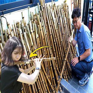 28M views · 10K reactions | Incredible technique work making long bamboo flutes with amazing hand skills | TAR | Facebook
