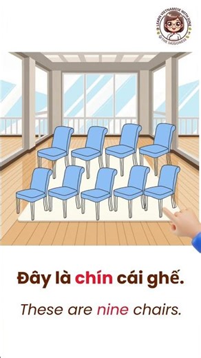 Learn Vietnamese Sentences | Câu 8: Đây là bảy cái ghế #learnvietnamese #shorts