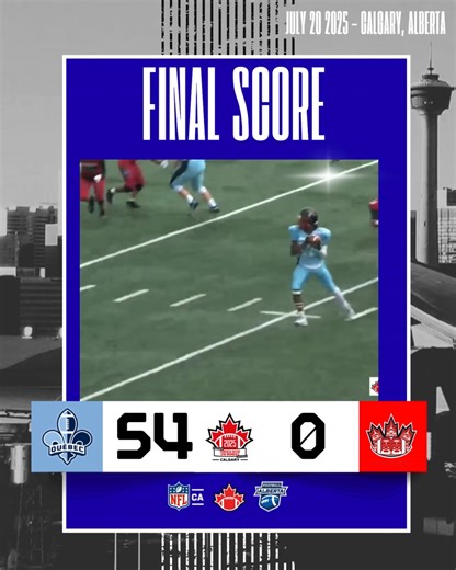 Quebec beats National Indigenous 54-0 in the opening game of the 2025 U18 Women's National Tackle Championship! | Football Canada