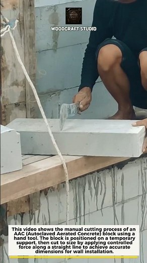 Manual AAC Block Cutting Process | Fast & Precise Masonry Work #construction #tools