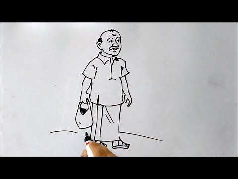 How to Draw An Old Man | Simple Drawing Lessons for Beginners