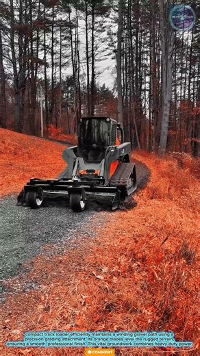 Power & Precision: Compact Track Loader with Grading Attachment for Smooth Gravel Paths