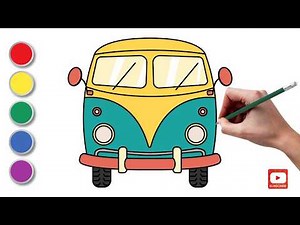 How to Draw a Hippie Van | Step-by-Step Vintage Bus Drawing Tutorial