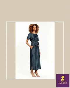 Crepe Maxi Dress – Short Sleeve Relaxed Elegance