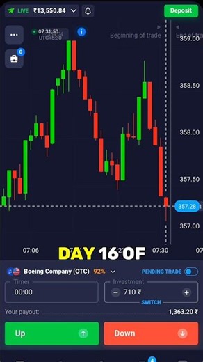 Day 16: Overconfidence Ka Nateeja! 📉 ₹1000 to iPhone 17 Pro Max | Quotex Binary Market