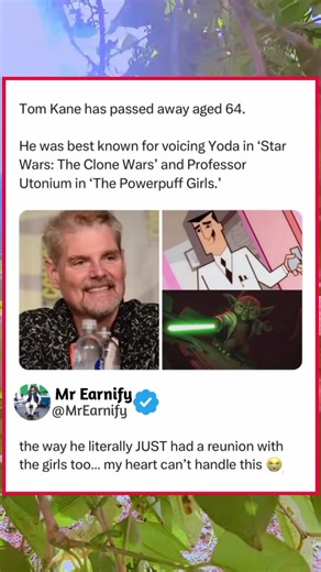 "Tom Kane, Voice of Yoda & Professor Utonium, Passes Away at 64 😢"