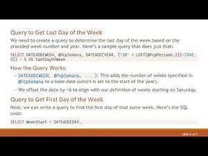 How to Retrieve Week Period from SQL: First and Last Days Based on Week Number, Month and Year