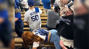 Dodgers fan goes viral for 'raunchy' celebration leaving fans in stands stunned