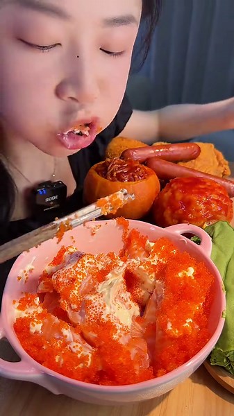 Creamy Salmon Tobiko Mukbang Delight