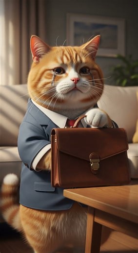 Meow Meow Sad Song 🐱 Orange Fat Cat Cries at Midnight Rain #cats #sadmusic #cute