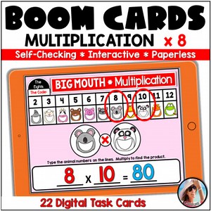 Multiplication Fact Fluency / Multiplication 8s Facts – Boom Cards