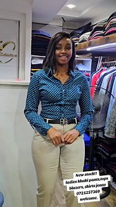 NEW IN!! LADIES KHAKI PANTS @1000 TOPS 650 BLAZER 1500 JEANS 1200 BELTS 450 LOCATION: IMENTI HOUSE, ALONG MOI AVENUE,GLORY EXHIBITION ENTRANCE, UPSTAIRS STALL M15 CALL/WHATSUP 0721257369 #blazer #khaki #ladieskhaki #blouse #kenya #nairobi | Esteemerz collection