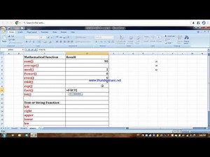 Mathematical Function MS EXCEL 2007