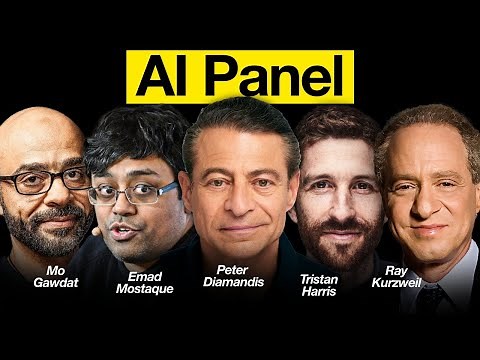 AI Panel Discussion W/ Emad Mostaque, Ray Kurzweil, Mo Gawdat & Tristan Harris | EP #96