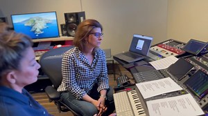 a peek at the first recording of the year:) me and dr. moosh prepping happily for the cello part that we are about to add… “Heaven Knows”—out february 17th. can’t wait to share it with you! love, kt | Kathy Troccoli