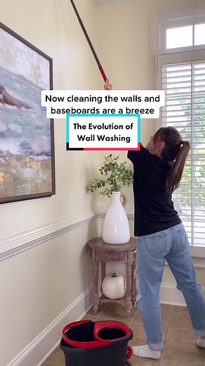 The evolution of wall washing😂 #cleantok #learnontiktok #tiktokpartner #evolutionof #tipsandtricks