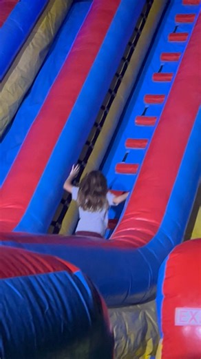Selah got to do the slide- she’s not quite tall enough for the go-carts yet- and she was not happy about that little detail. | Jennifer Warren