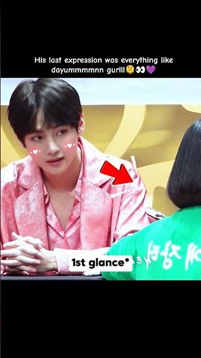 taehyung staring at a girl in a fan signing event...