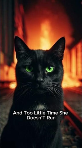 Black cat saves an exploding train #rescue #train #blackcat #cat