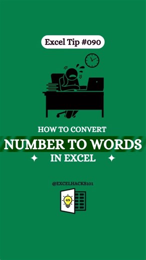 Excel Me Number to Words Kaise Kare 🔥 | Amount in Words Hindi | #excel #tutorial #microsoft #shorts.