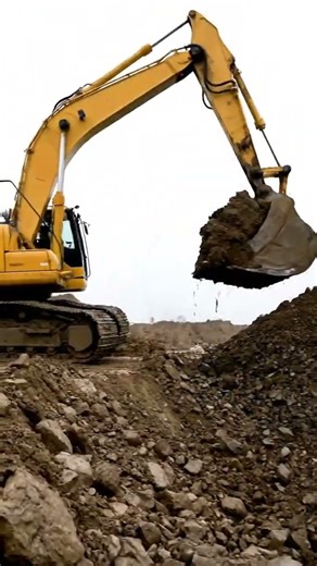 Giant Excavator at Work: Moving Mountains of Earth!