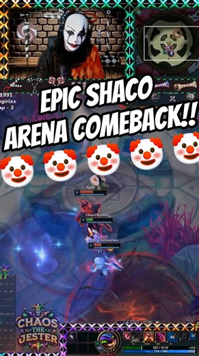 Never GIVE UP! 🤡 - (AP Shaco CLUTCH Arena COMEBACK 👀)