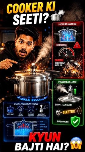 Pressure Cooker Ki Seeti Kyun Bajti Hai? 😱 Science Explained in 60 Seconds | Hindi #shorts #reels