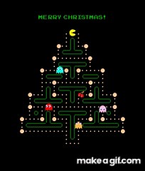 Pac-man christmas tree on Make a GIF