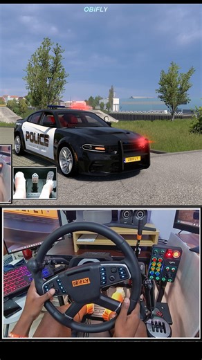 Police car in Euro Truck Simulator 2 😆 #EuroTruckSimulator2 #ets2 | OBiFLY